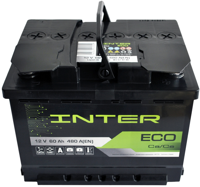 Автомобильный аккумулятор Inter Eco 60Ah 480A (-/+) L2 (4820219073529 ...