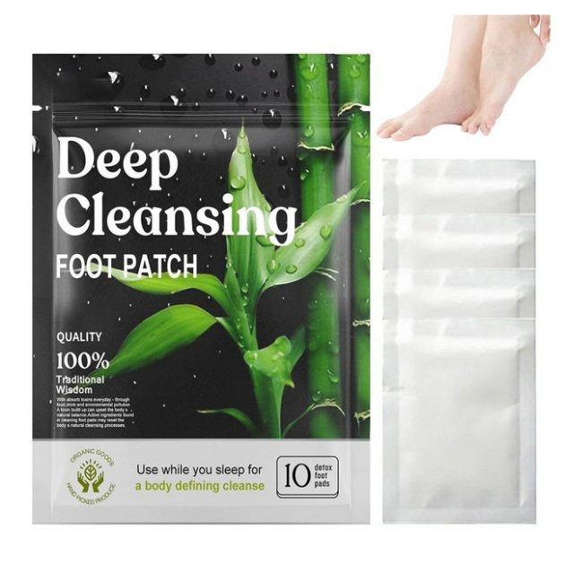 Детокс-пластир для ніг, що виводить токсини, знімає втому і напругу 10 шт/уп Deep cleansing (kt-5893) - зображення 1