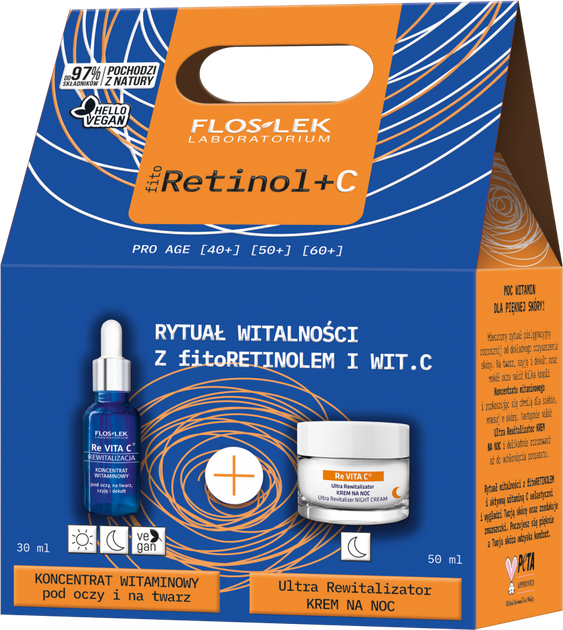 Zestaw do pielęgnacji twarzy Floslek Revita C Fitoretinol C Krem do twarzy 50 ml + Koncentrat do twarzy 30 ml (5905043020815) - obraz 1