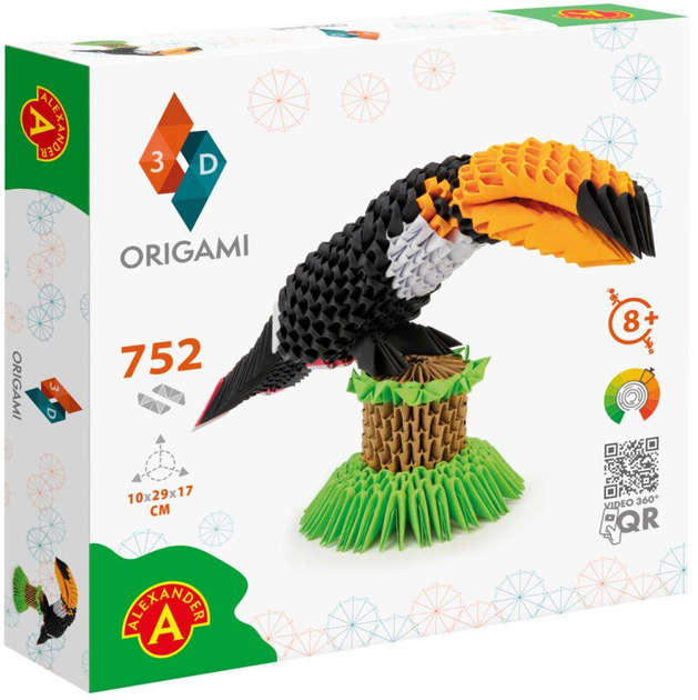 Zestaw kreatywny Alexander 3D Origami Tukan (5906018025583) - obraz 1