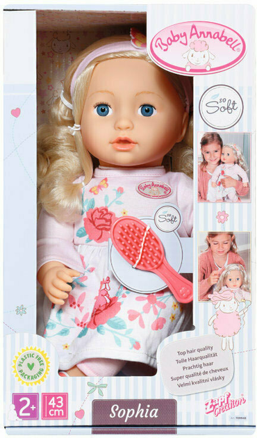 Lalka bobas Baby Annabell Sophia 43 cm (4001167709948) - obraz 1