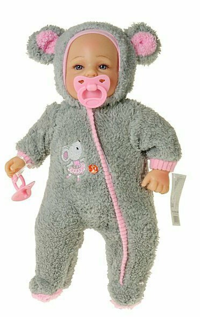 Пупс Adar In a Grey Bear Jumpsuit Співає і говорить польською мовою 40 см (5901271565012) - зображення 4