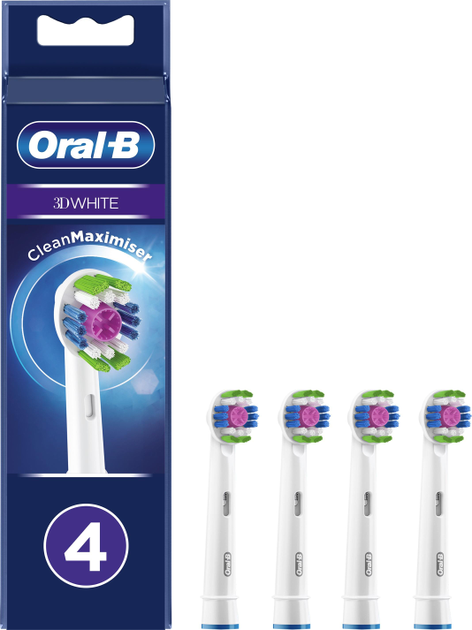 Насадки для електричної зубної щітки Oral-B 3D White, 4 шт. (4210201358725) - зображення 1