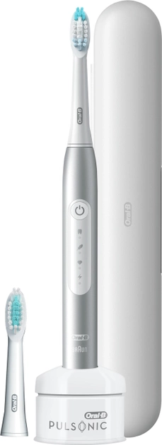 Електрична зубна щітка Oral-b Braun Pulsonic Slim Luxe 4500 Срібло (4210201396406) - зображення 1