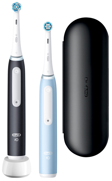 Набір електричних зубних щіток Oral-B iO3 Чорна та Блакитна + Футляр (8006540731772) - зображення 3