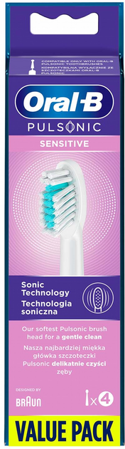 Насадки для електричної зубної щітки Oral-B Pulsonic Sensitive 4 шт (4210201299899) - зображення 4