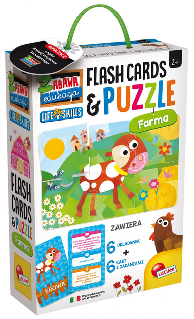 Gra planszowa Lisciani Fun and Education Puzzle Dziecięce i Flashcards Farma (8008324075430) - obraz 1