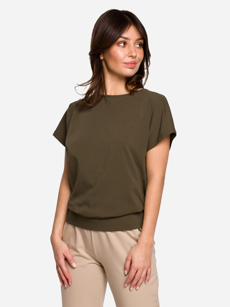 Bluzka damska z krótkim rękawem BeWear B224 XXL Khaki (5903887655712) - obraz 1