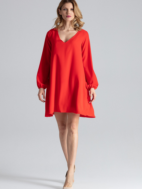 Sukienka trapezowa damska mini Figl M566 S-M Czerwona (5902194340144) - obraz 1