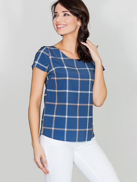Блузка женская Lenitif K422 Pattern 42 S Темно-синяя (5902194335447 ...