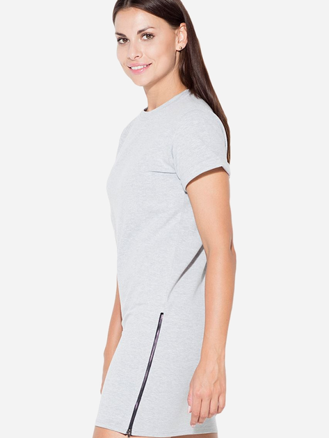 Плаття-футболка коротке літнє жіноче Katrus K349 S Сіре (5902194328357) - зображення 1