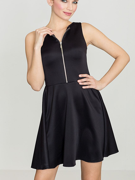 Sukienka trapezowa damska mini Lenitif K098 S Czarna (5902194313971) - obraz 1