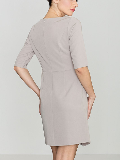 Sukienka krótka letnia damska Lenitif K200 XL Beżowa (5902194311588) - obraz 2