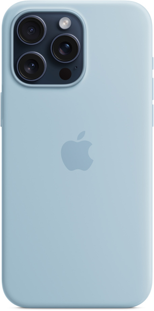 Панель Apple MagSafe Silicone Case для Apple iPhone 15 Pro Max Light Blue (MWNR3) - зображення 2