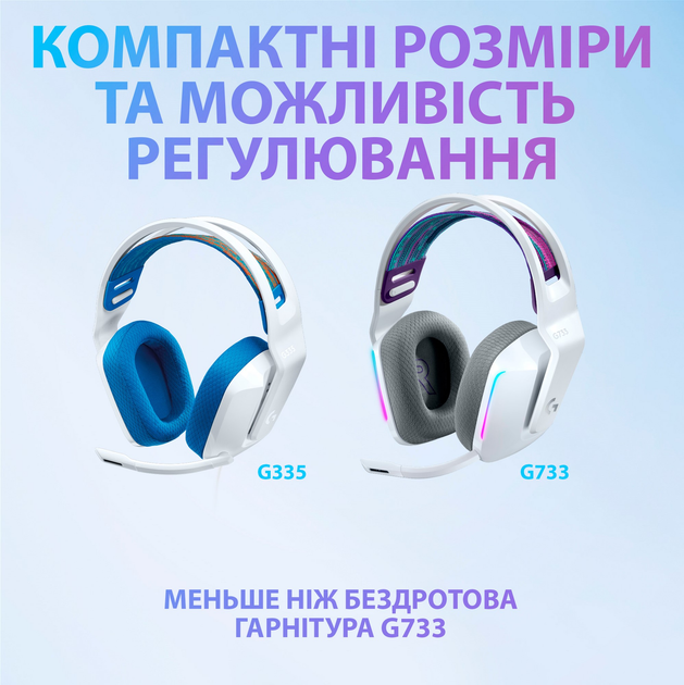 Гарнітура Logitech G335 Wired Gaming White (981-001018) - зображення 3