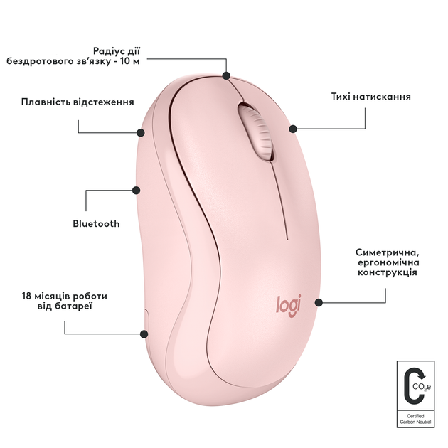 Миша Logitech M240 Silent Bluetooth Rose (910-007121) - зображення 7