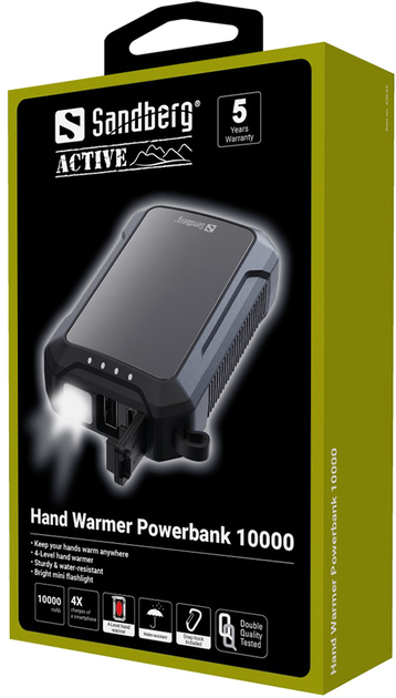 УМБ Sandberg Hand Warmer 10000 mAh Black (5705730420658) - зображення 7