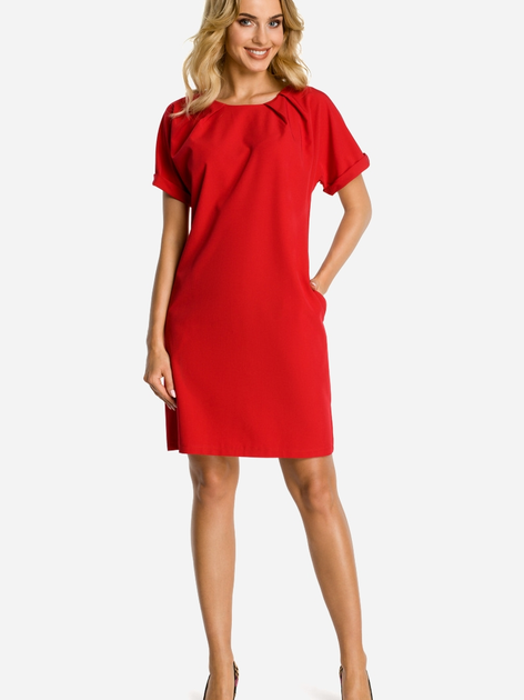 Плаття-футболка коротке літнє жіноче Made Of Emotion M337 2XL Червоне (5902041197280) - зображення 1