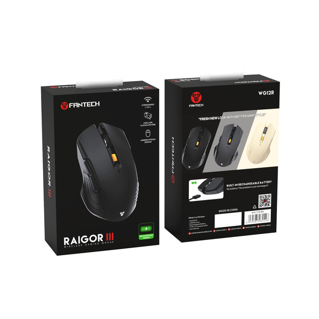 Беспроводная аккумуляторная игровая мышка Fantech WG12R Raigor III Черная - изображение 10