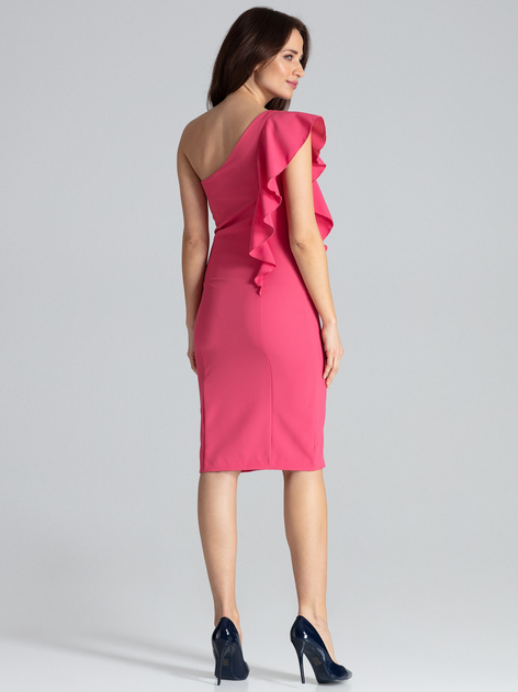 Sukienka ołówkowa damska midi Lenitif K488 XL Różowa (5902194354158) - obraz 2