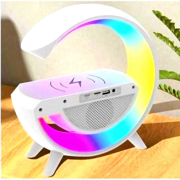 Настільна смарт-лампа нічник BT2301 RGB G-Smart Light з бездротовою зарядкою та Bluetooth колонкою - зображення 3