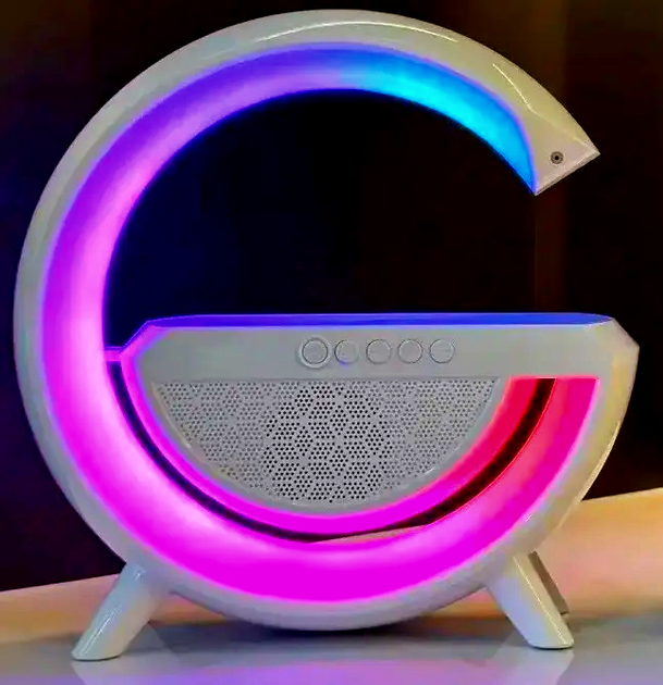 Настільна смарт-лампа нічник BT2301 RGB G-Smart Light з бездротовою зарядкою та Bluetooth колонкою - зображення 8