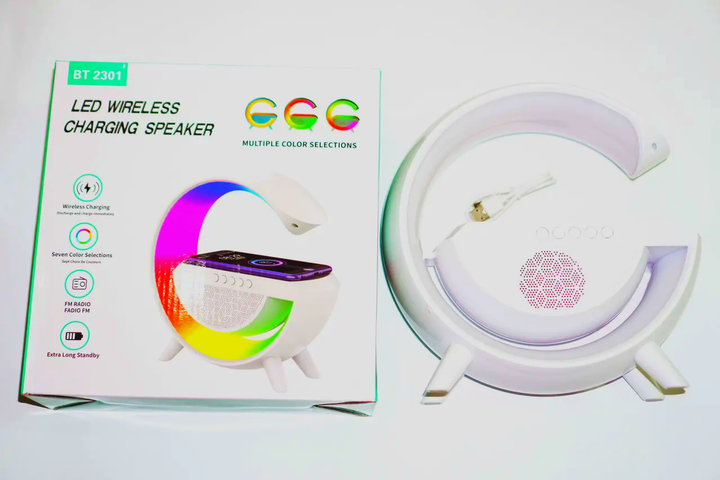 Настільна смарт-лампа нічник BT2301 RGB G-Smart Light з бездротовою зарядкою та Bluetooth колонкою - зображення 10
