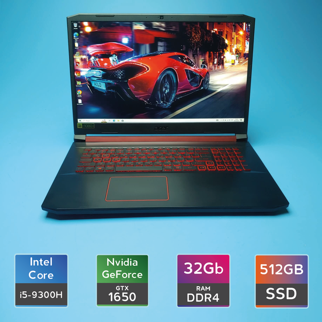 Ноутбук Acer Nitro 5 AN517-51 (i5-9300H/RAM 32GB DDR4/SSD 512GB/GTX ...