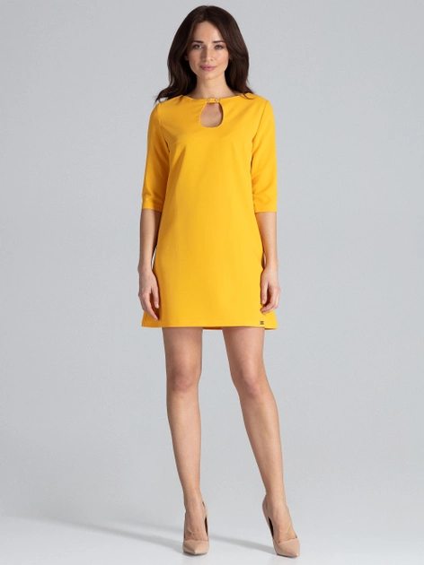 Плаття коротке літнє жіноче Lenitif L001 XL Жовте (5902194355698) - зображення 1