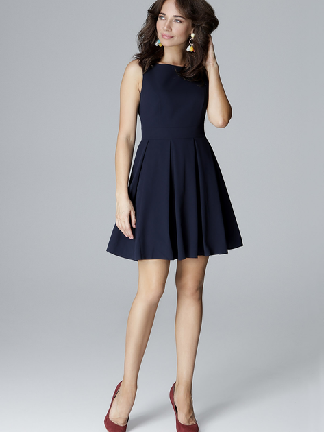 Плаття коротке літнє жіноче Lenitif L006 XL Темно-синє (5902194356374) - зображення 1