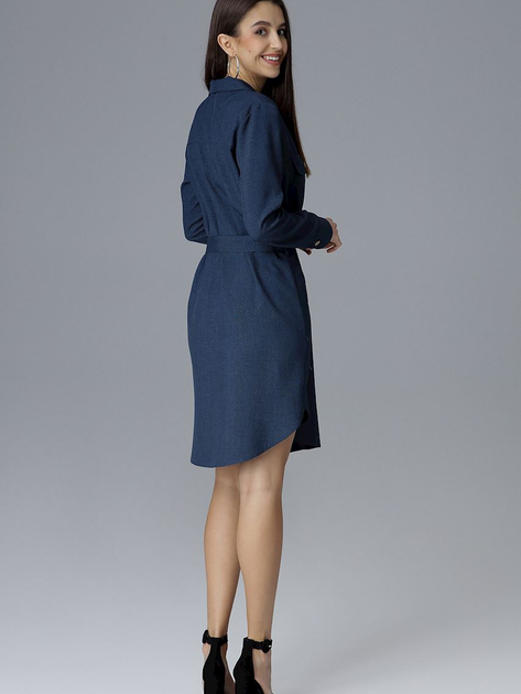 Плаття-сорочка міді літнє жіноче Figl M630 M Темно-синє (5902194359580) - зображення 2