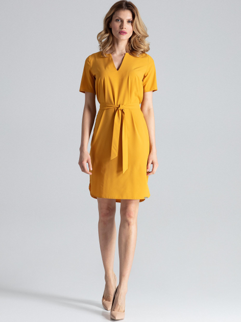 Плаття-футболка міді літнє жіноче Figl M669 S Гірчичне (5902194368094) - зображення 1