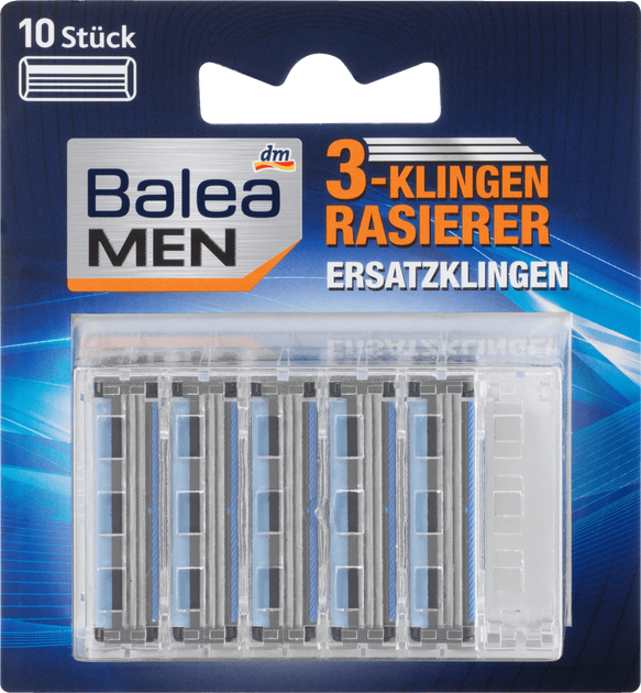 Змінні картриджі для бритви Balea MEN 3-Klingen Rasierer 10 шт (4058172631788) - зображення 1