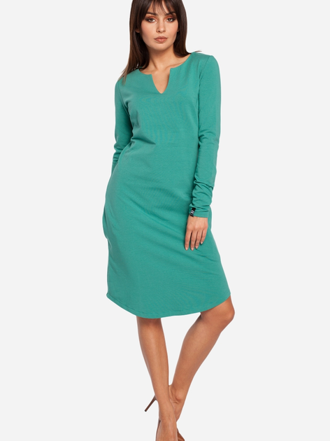 Плаття міді осіннє жіноче BeWear B017 XL Зелене (5902041177206) - зображення 1