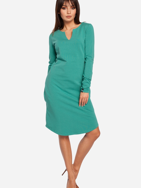 Плаття міді осіннє жіноче BeWear B017 2XL Зелене (5902041177213) - зображення 1