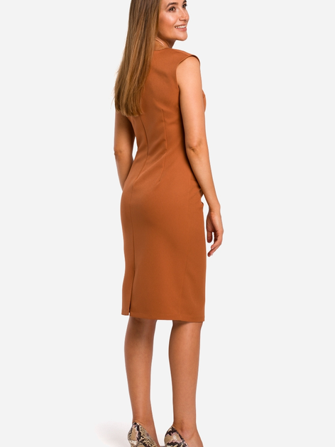 Sukienka ołówkowa damska z rozcięciem Stylove S174 2XL Brązowa (5903068444395) - obraz 2
