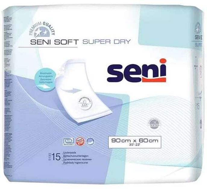 Pieluszka jednorazowa Seni Soft Super Dry 90 x 60 15 szt (5900516695408) - obraz 1