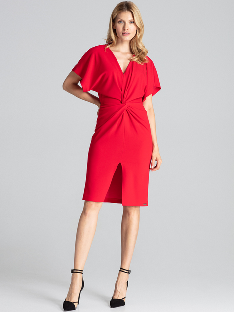 Sukienka midi letnia damska Figl M687 XL Czerwona (5902194375580) - obraz 1