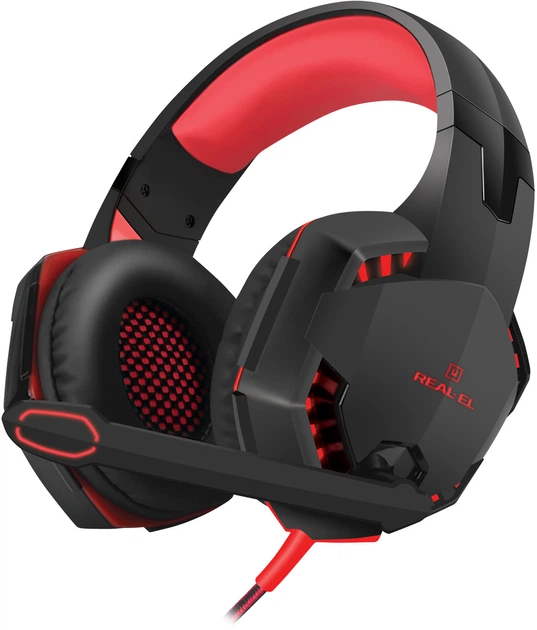 Наушники Real-El GDX-8000 Vibration Surround 7.1 BackLit Black-Red