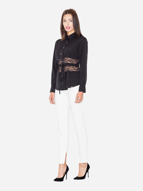 Spodnie slim fit damskie Figl M474 XL Ecru (5901299591864) - obraz 3