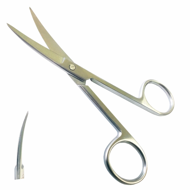 Ножиці операційні вертикально-зігнуті гострокінцеві BioTulesImpex 113 мм - зображення 1