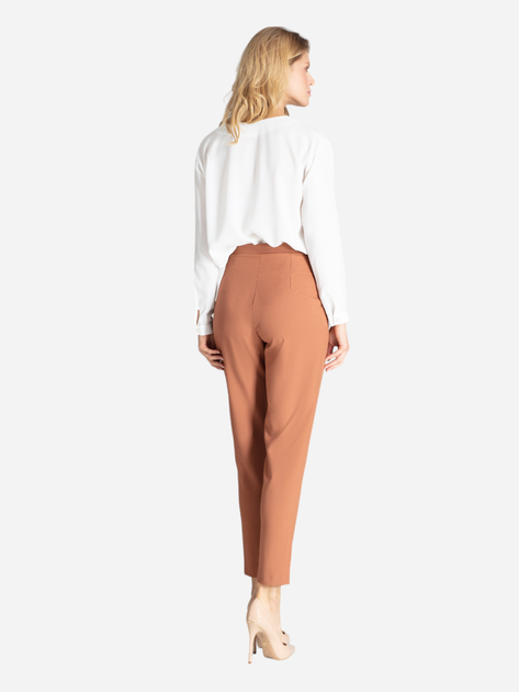 Spodnie regular fit damskie eleganckie Figl M676 XL Brązowe (5902194371049) - obraz 2