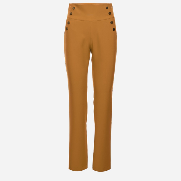 Spodnie regular fit damskie z wysokim stanem Made Of Emotion M530 L Cynamon (5903068490446) - obraz 4
