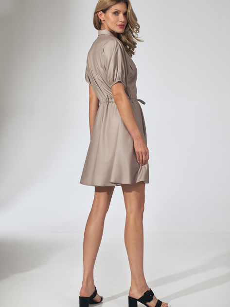 Плаття-сорочка коротке літнє жіноче Figl M739 S Бежеве (5902194385831) - зображення 2