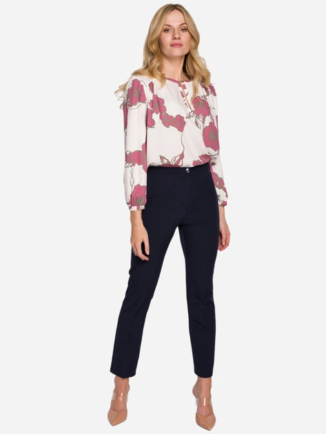 Spodnie slim fit damskie Makover K093 XL Granatowe (5903887621472) - obraz 3