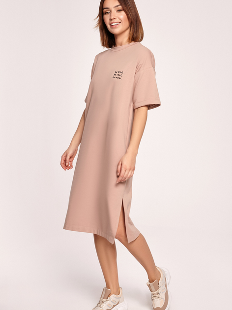 Плаття-футболка міді літнє жіноче BeWear B194 L Капучіно (5903887620444) - зображення 1