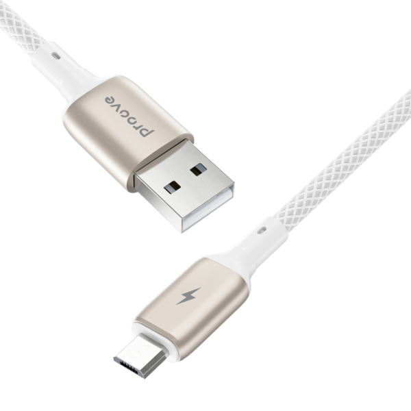Кабель Proove Dense Metal Micro USB 2.4A 1m White - зображення 3