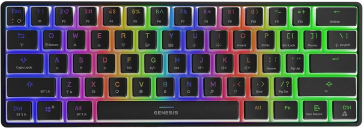 Klawiatura bezprzewodowa Genesis Thor 660 RGB Brown Switch Black (NKG-1914) - obraz 1