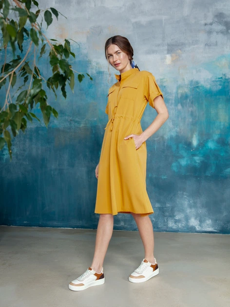 Sukienka koszulowa damska elegancka Stylove S298 L Żółta (5903887661737) - obraz 4