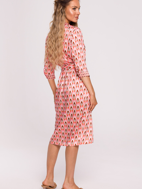 Плаття на запах міді літнє жіноче Made Of Emotion M668 2XL Рожеве (5903887663977) - зображення 2
